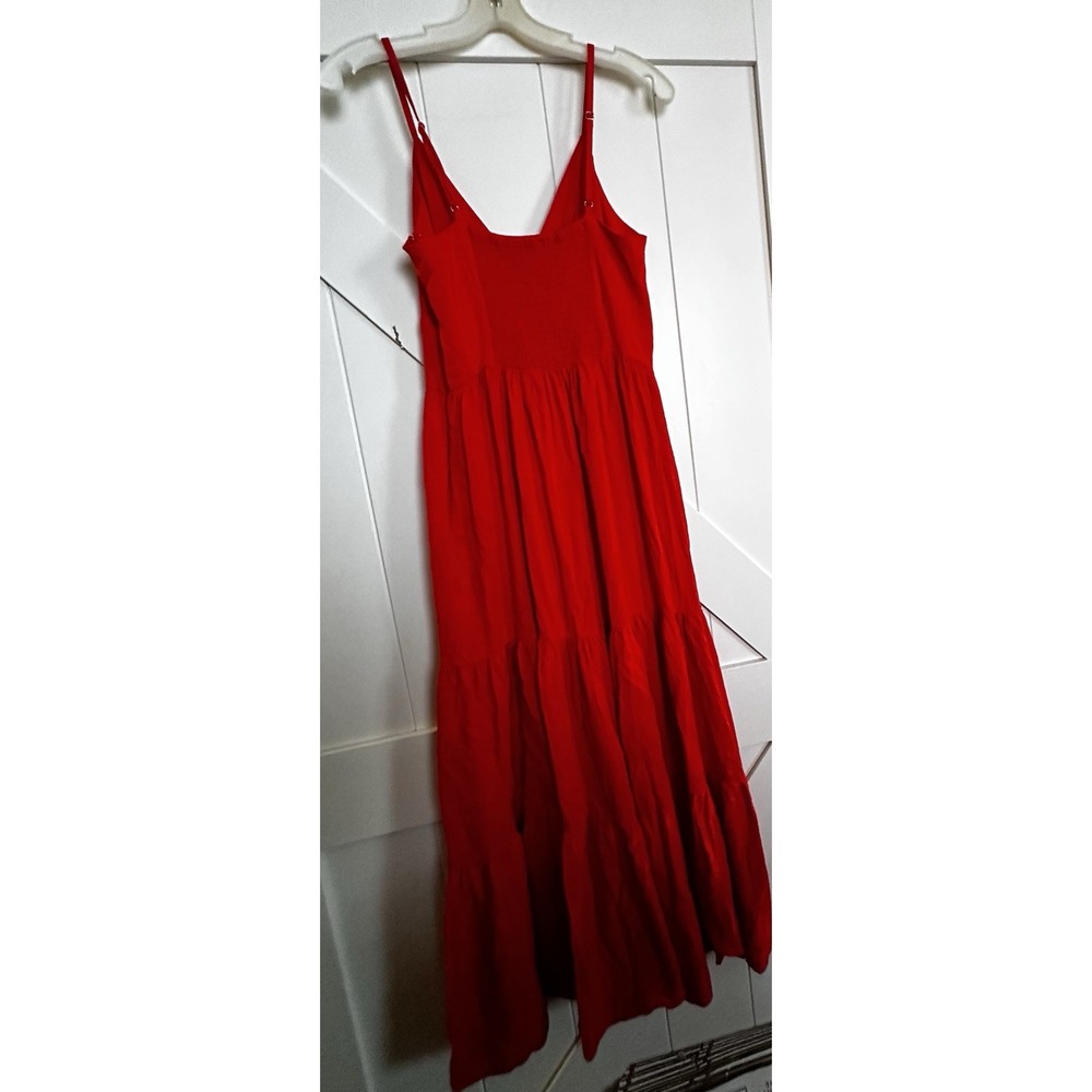 GIANNI‎ BINI Women's Red Sleeveless Halter Maxi Dress Sz 6 - Picture 4 of 8